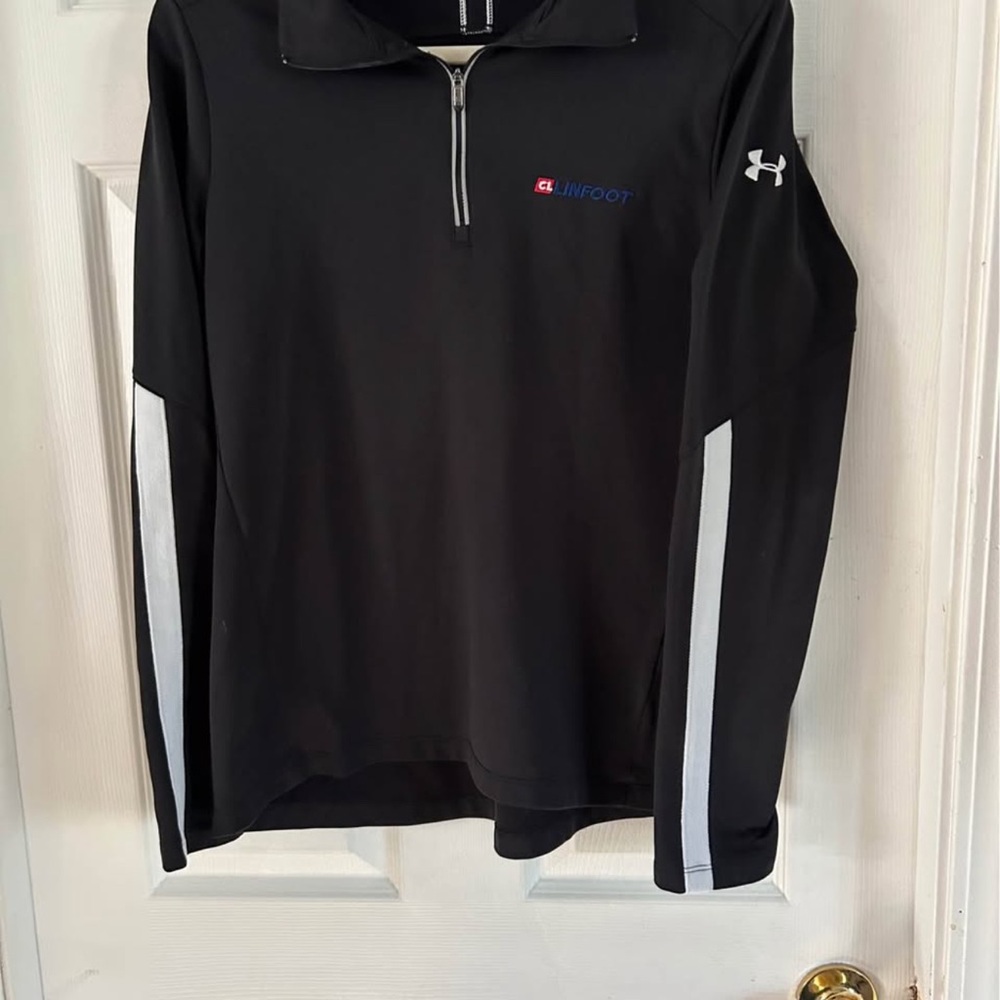 Under Armour Black Performance Jacket with White Stripes